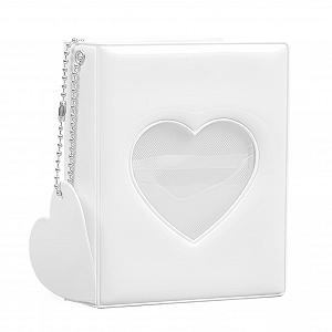 Альбом для фотокарточек Kpop, Альбом для фотокарточек, Дизайн Love Hollow, Белый Альбом для фотокарточек, Маленький Портативный Альбом для вырезок большой вместимости, Держатель для фотокарточек для коллекции фотокарточек - Фото 1