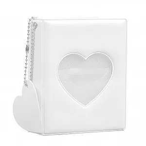 Альбом для фотокарточек Kpop, Альбом для фотокарточек, Дизайн Love Hollow, Белый Альбом для фотокарточек, Маленький Портативный Альбом для вырезок большой вместимости, Держатель для фотокарточек для коллекции фотокарточек - Фото 1