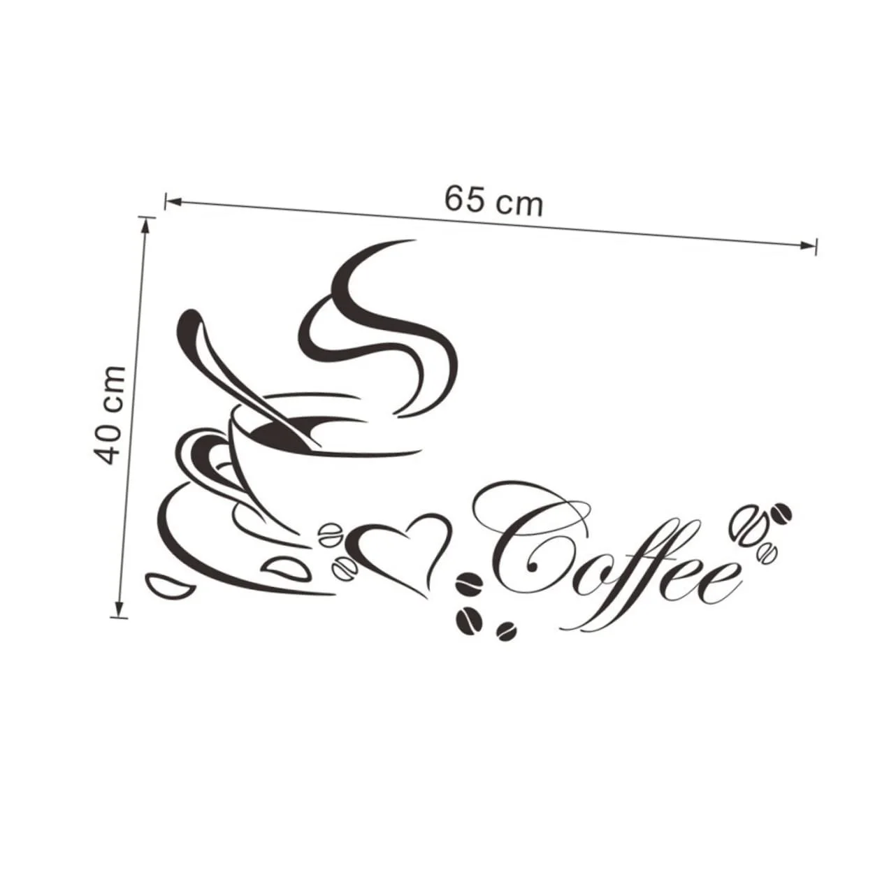 Наклейка на стіну POPETPOP Coffee вінілова PVC DIY знімна, фото №2 Наклейка на стіну POPETPOP Coffee вінілова PVC DIY знімна, фото №2