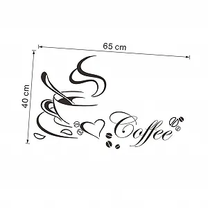 Наклейка на стіну POPETPOP Coffee вінілова PVC DIY знімна synthetic.ua - Фото 1