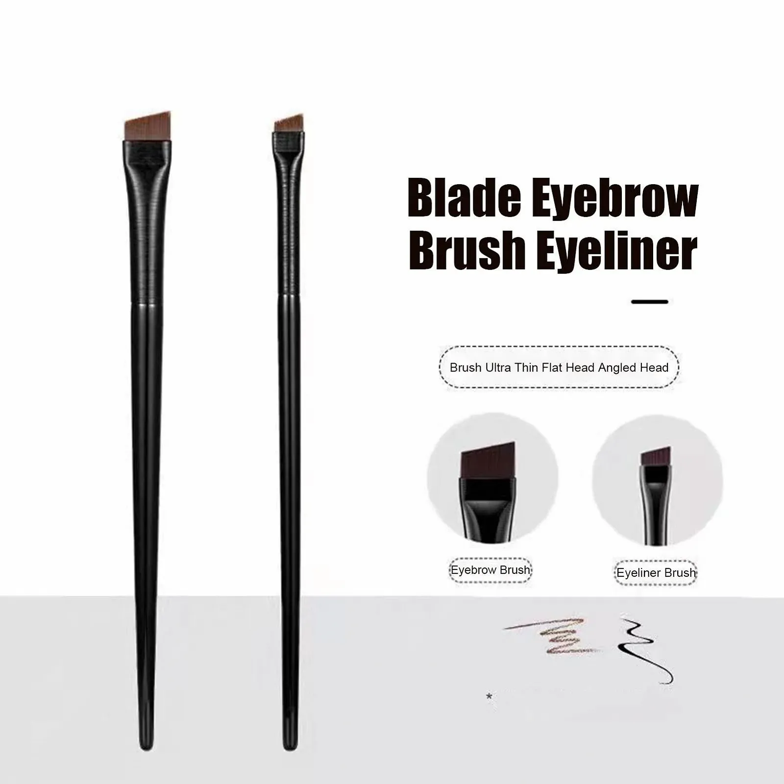 Пензель lyanny Angled Eyebrow Flat Thin Eyeliner Fine Angled для тіней для повік та брів, фото №2