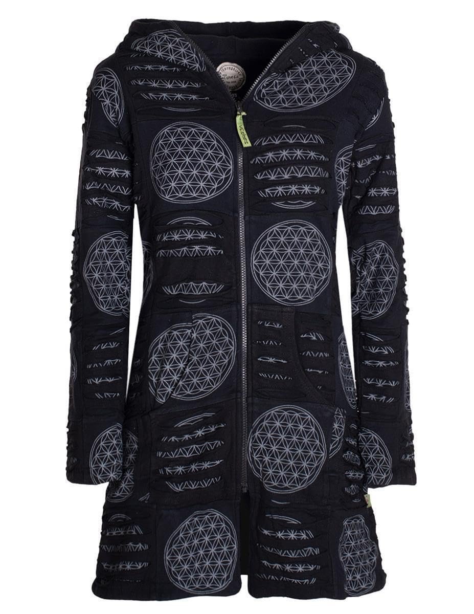 Женская длинная теплая куртка Hippie Coat с заостренным капюшоном Vishes - Alternative Clothing, фото №1