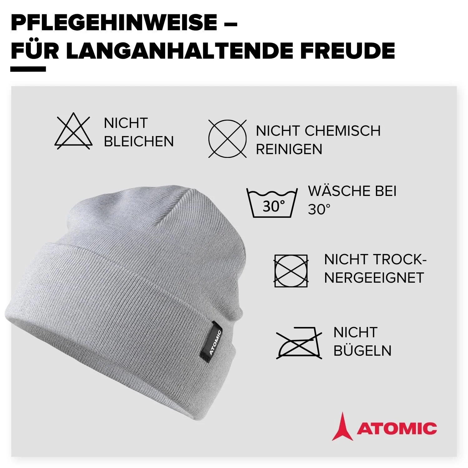 Шапка ATOMIC Alps Kids с закатанным краем, унисекс, фото №4 Шапка ATOMIC Alps Kids с закатанным краем, унисекс, фото №4