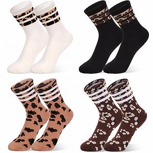 Теннисные носки Leo Leopard Print для женщин, размер 6-8, спортивные носки с леопардовым принтом, носки до середины голени с полосками - Фото 1