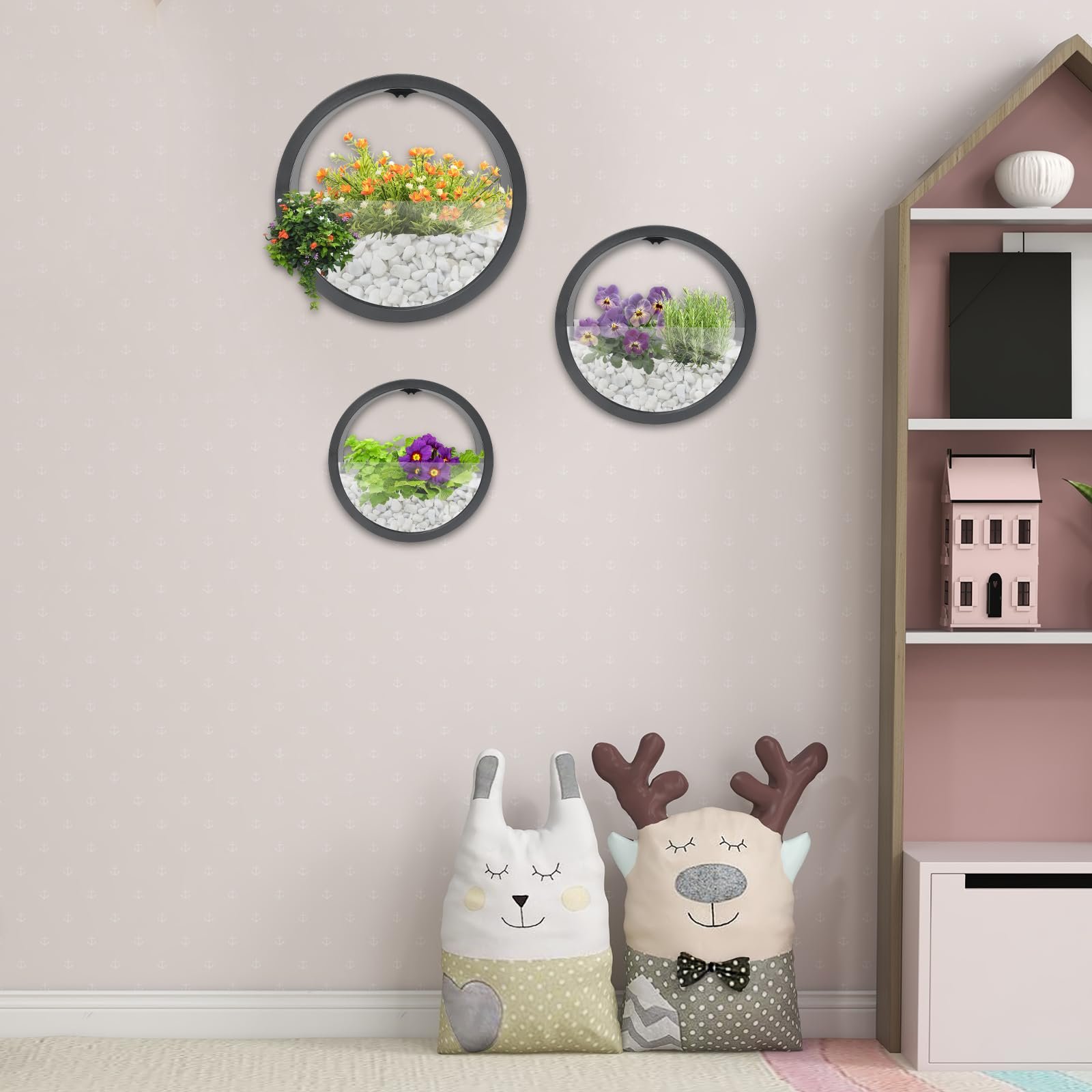 Настінні кашпо 3 шт. сучасні чорні, фото №6