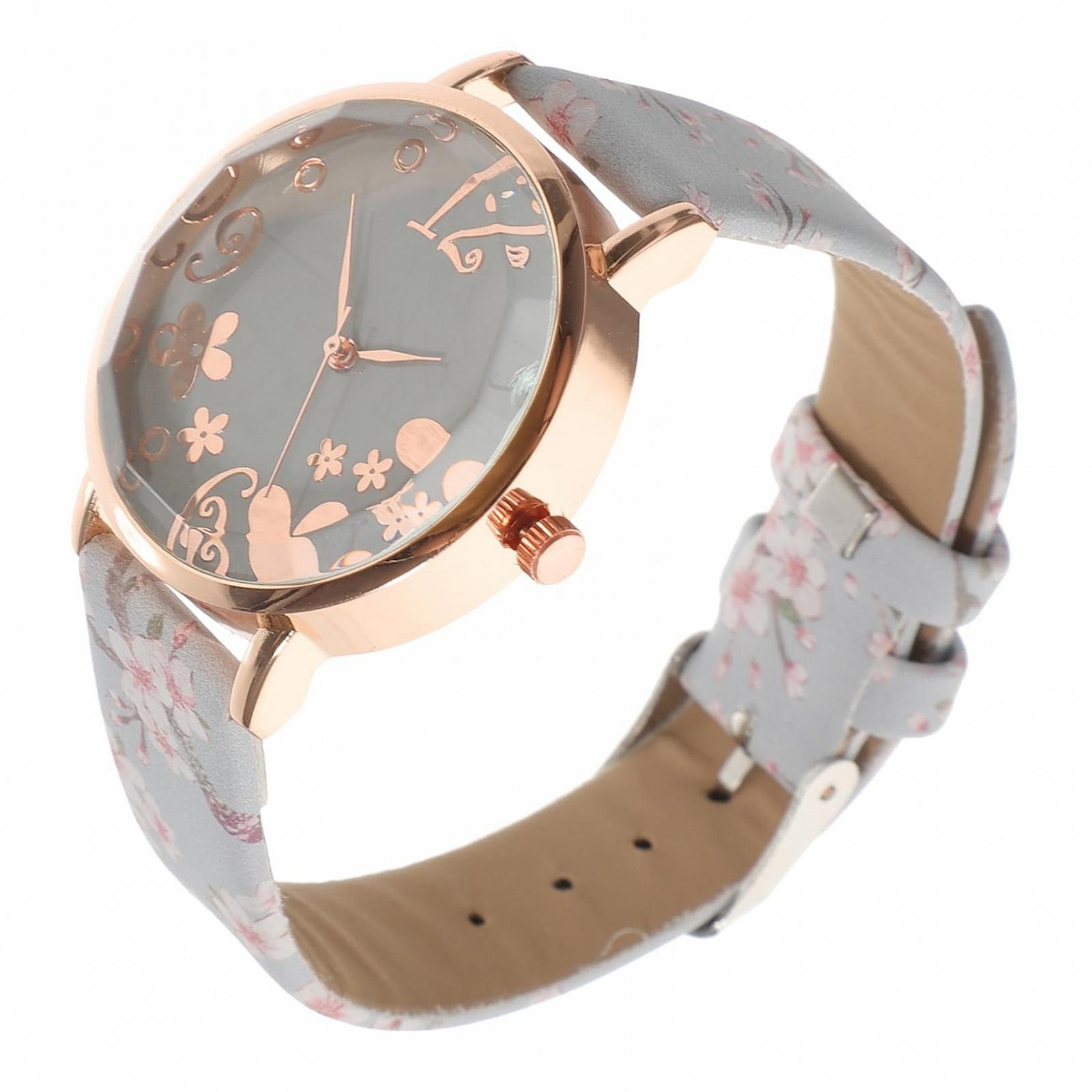 Кварцовий годинник PartyKindom Жіночий годинник зі шкіряним ремінцем Рожевий, фото №1