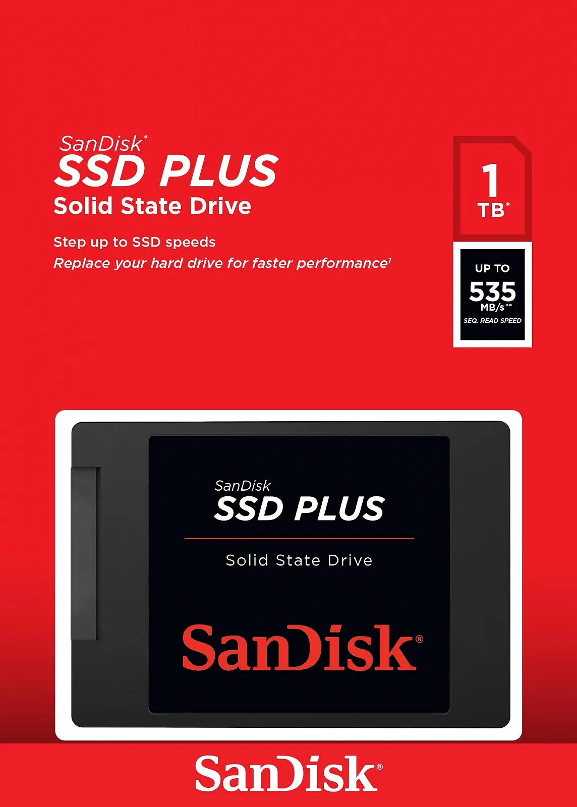 Internal SSD SanDisk SSD Plus 1TB 535МБ/с, фото №5 Internal SSD SanDisk SSD Plus 1TB 535МБ/с, фото №5