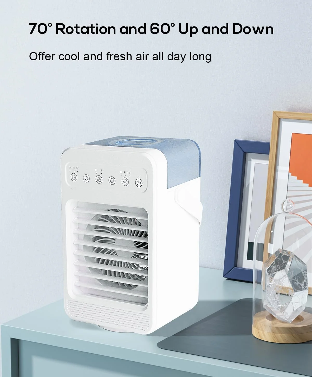 Портативний мобільний кондиціонер MUMUWIND 4-в-1 600 мл 3 швидкості Таймер Підсвічування, фото №6