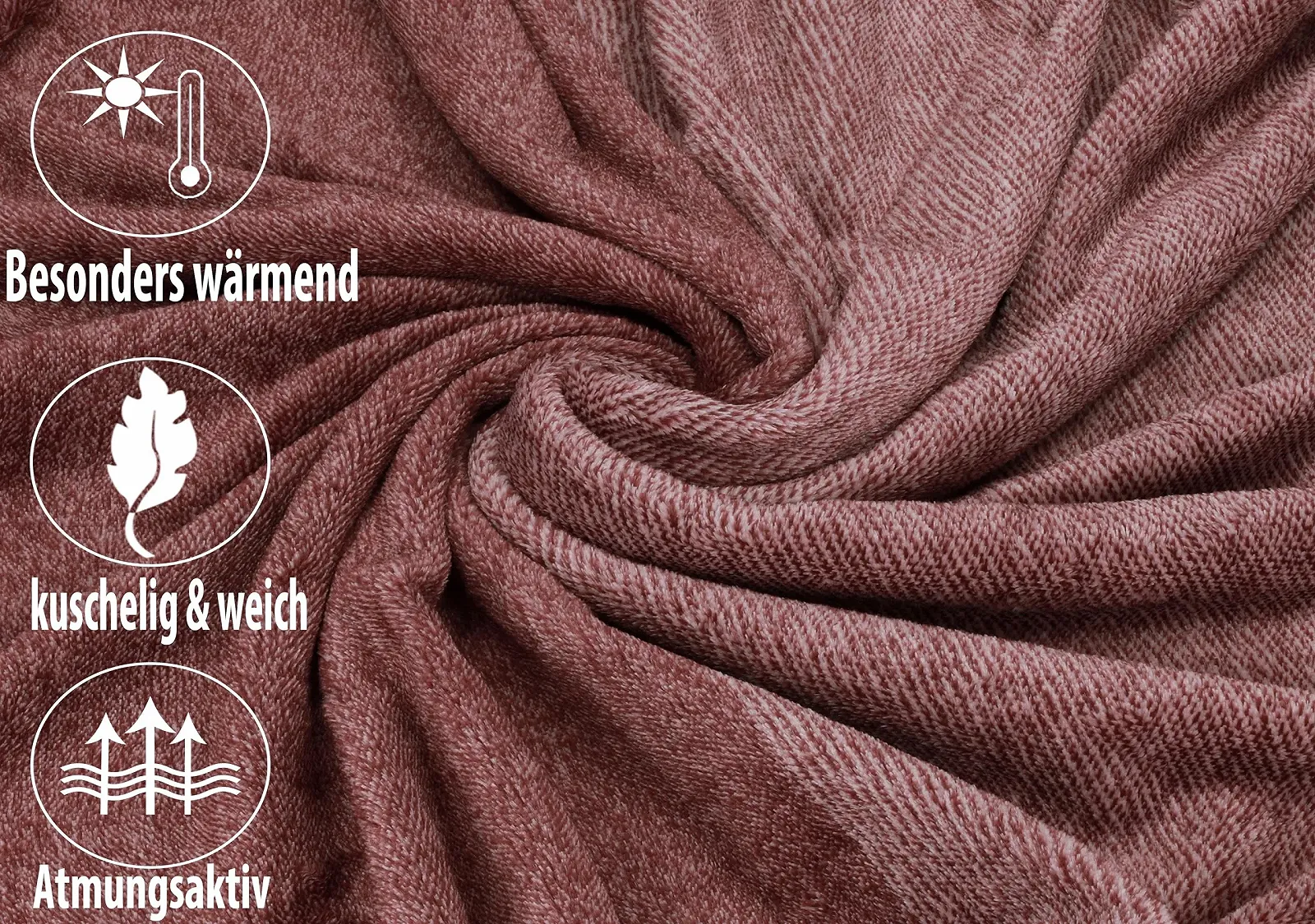 Покривало Betz Luxury Cuddly Blanket Fluffy Sofa Fleece Blanket XXL Тепле покривало для дивану Розмір 140 x 190 см Червоний, фото №4