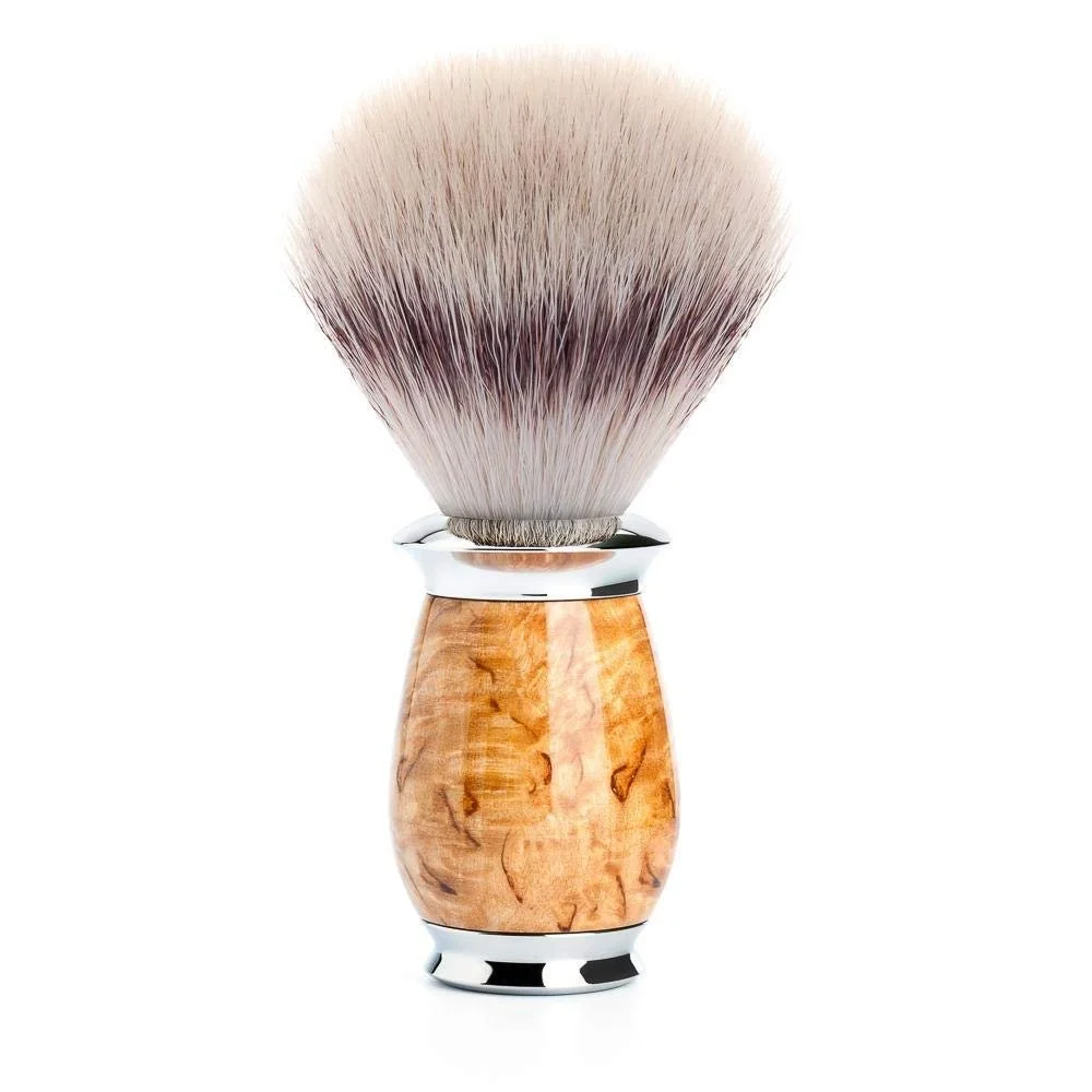 Набор для бритья MÜHLE Purist Silvertip Fibre Т-образная бритва Karelian Burl Birch, фото №3 Набор для бритья MÜHLE Purist Silvertip Fibre Т-образная бритва Karelian Burl Birch, фото №3