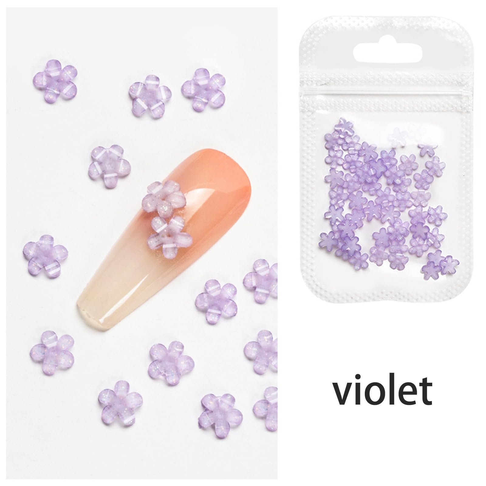 Набір для манікюру кристали 3D 50 шт. Квіткові Самоцвіти Макіяж Одяг Взуття, фото №6