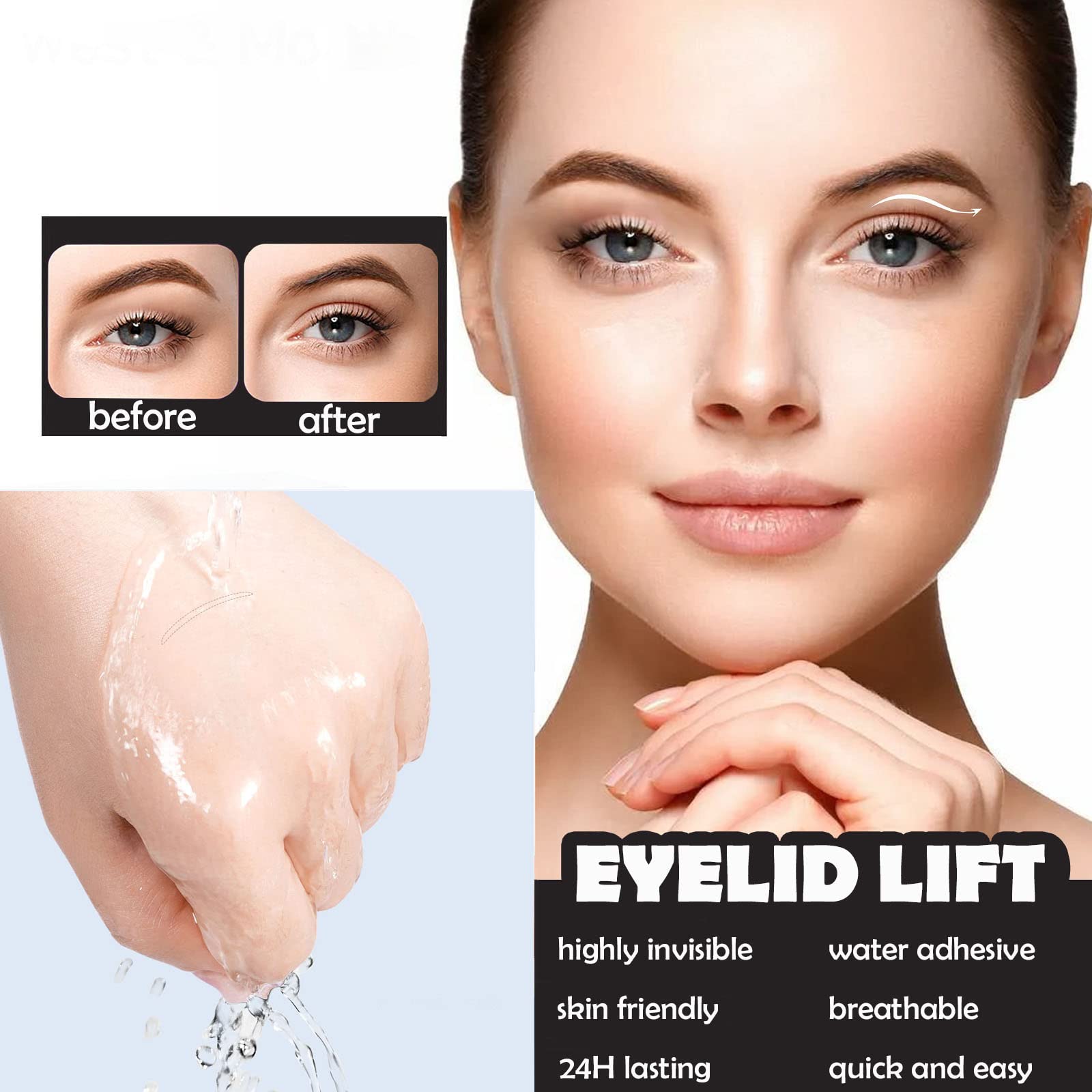Стрічки для підтяжки повік Sportools 2TYPEU101 (M) Invisible Stripes Eyelid 360 шт для підтяжки повік без хірургії, фото №4