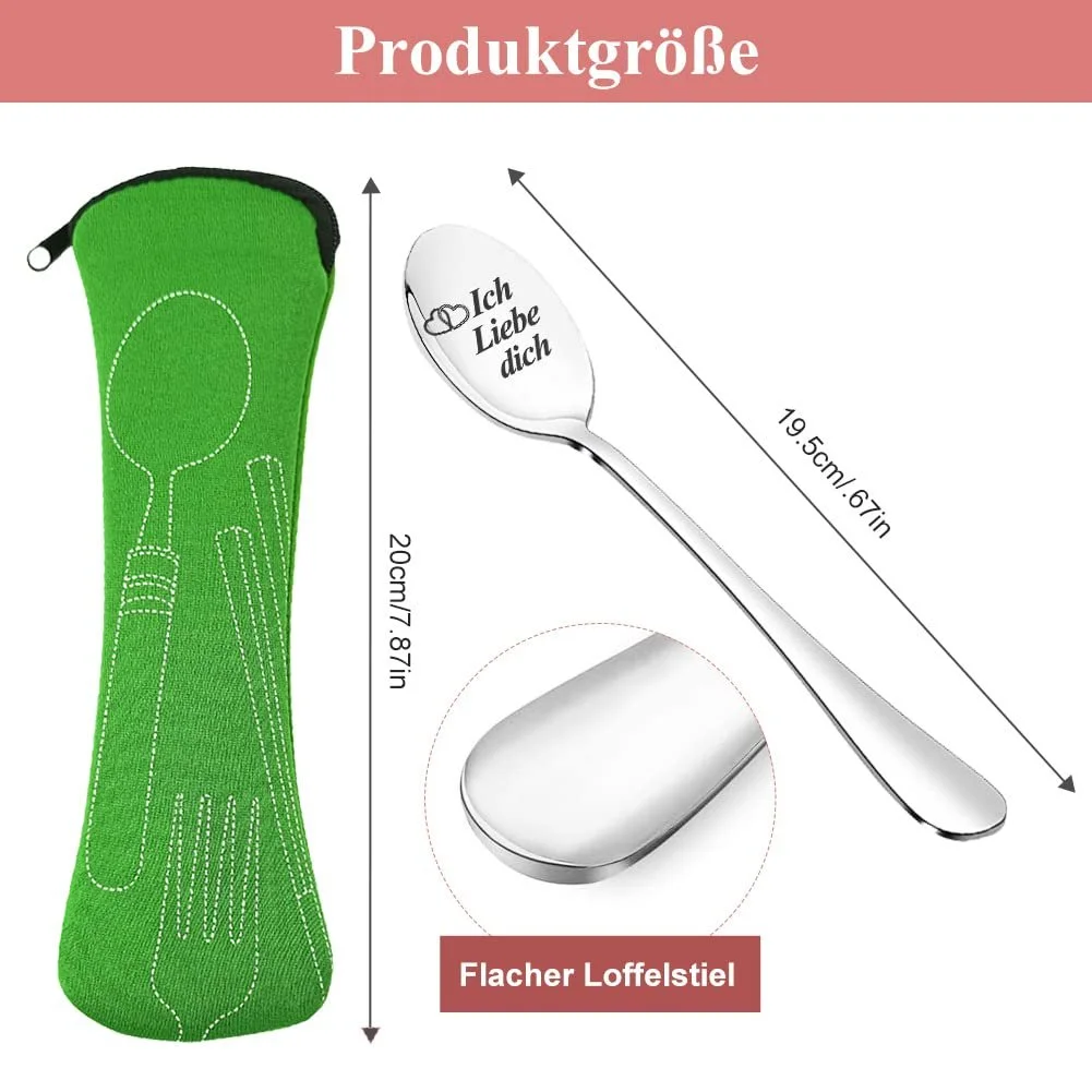 Ложка Кавова з гравіюванням I Love You, набір 2 шт, фото №5