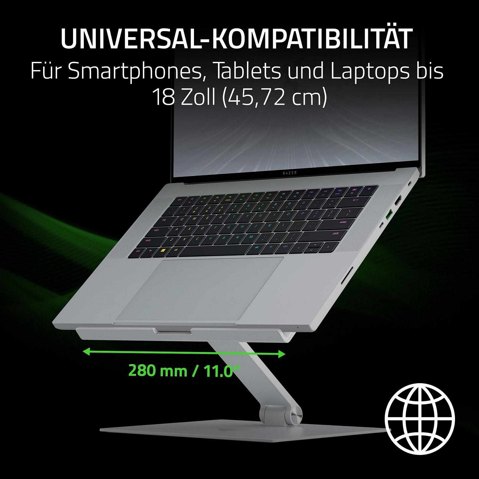 Підставка для ноутбука Razer Adjustable Mercury, регульована по висоті, до 18 дюймів, алюміній, фото №4