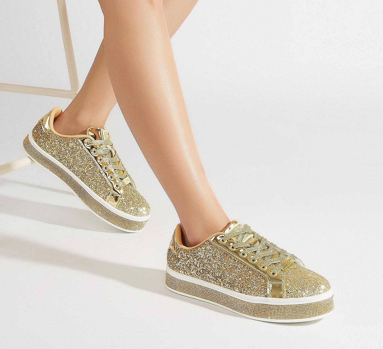 Жіночі Кросівки на платформі LUCKY STEP Glitter Блискучі Ошатні для весілля, фото №8