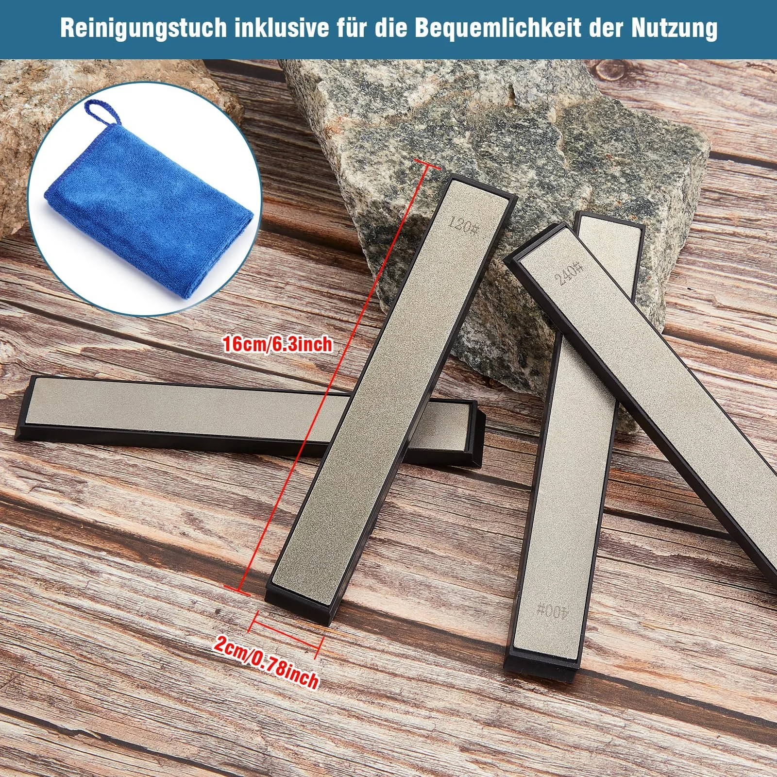 Точильні камені IMAGE Набір 8 шт алмазні 120/240/400/600/1000/1500/2000/3000 грит для кухні, фото №6