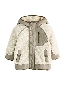 Куртка Borg для мальчиков Next Цветные блоки - Фото 1