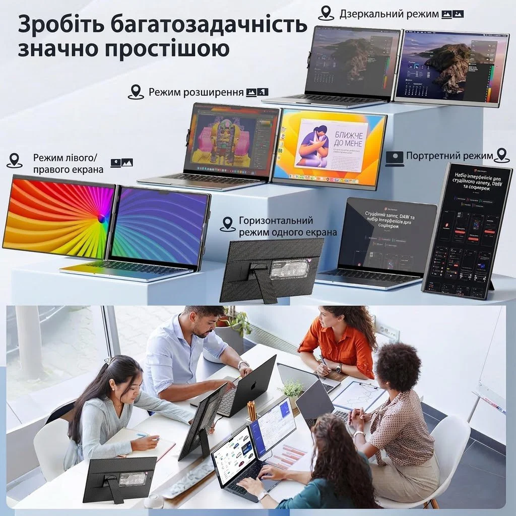 Монітор портативний 15.6" Kwumsy P5 Full HD IPS 60 Гц, фото №3