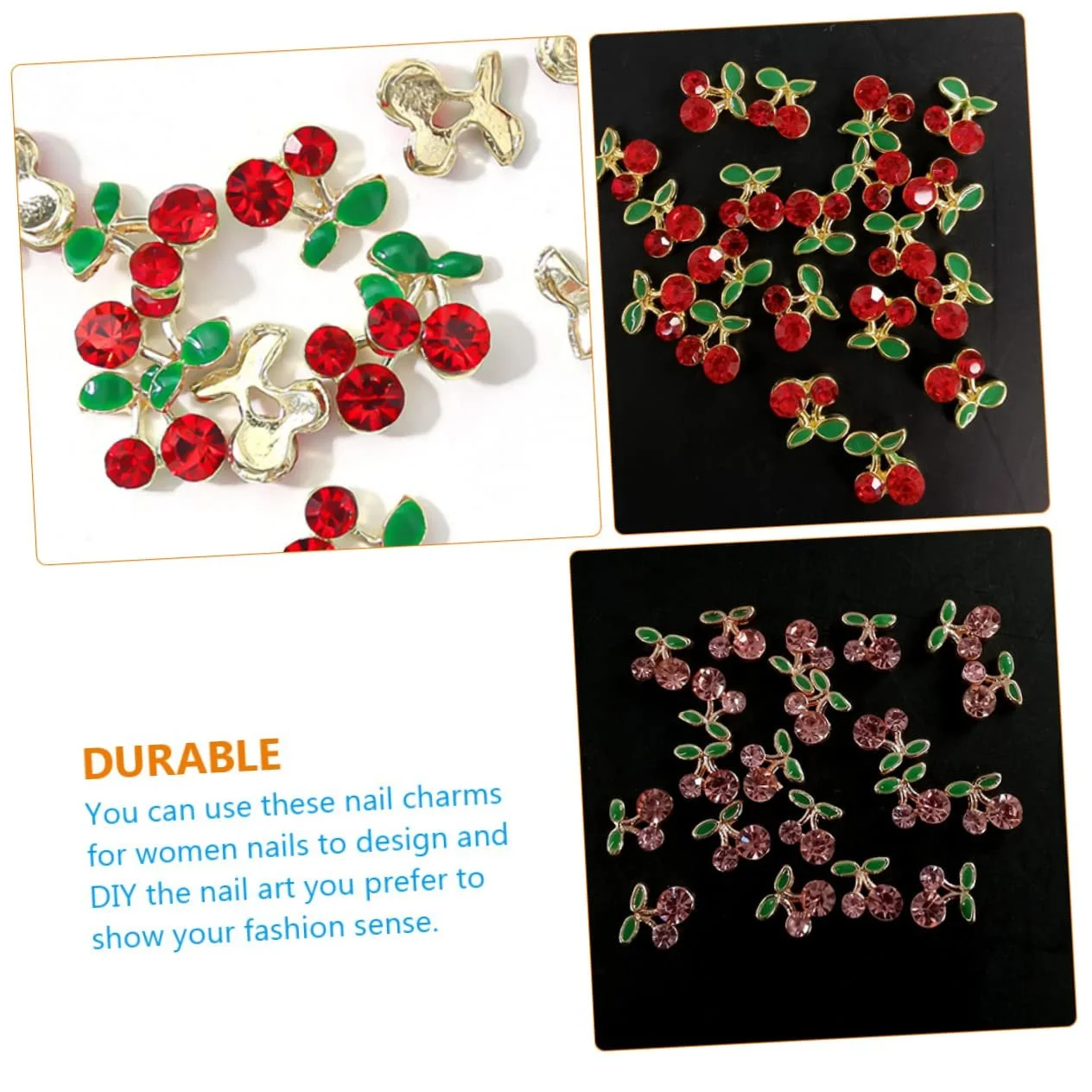 Прикраса для нігтів Вишня Amosfun 160 шт. Золотистий, фото №6