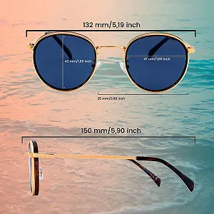 Солнцезащитные очки SQUAD для мужчин и женщин Круглые Металлические Маленький размер Ретро с футляром для очков synthetic.ua - Фото 1