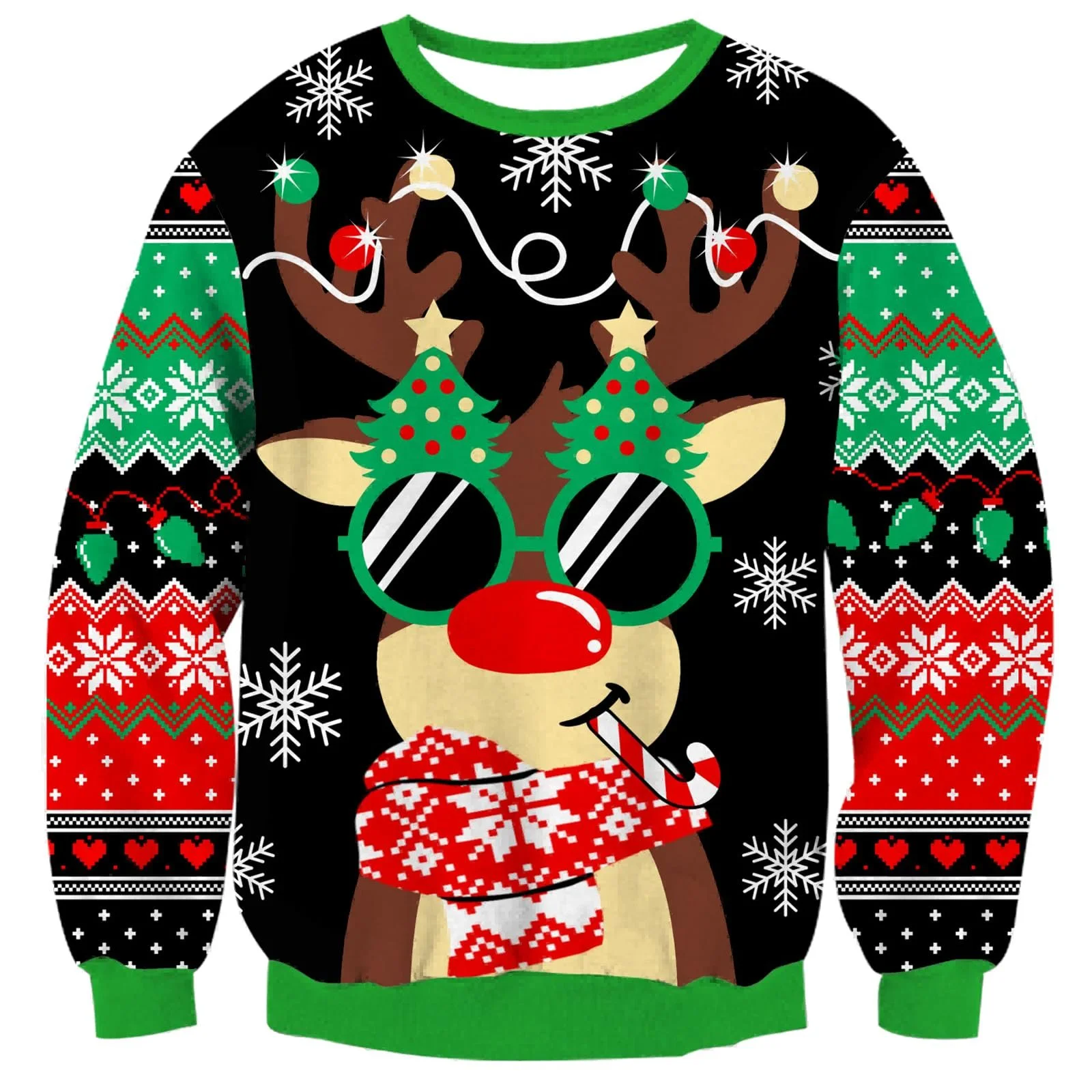 Рождественский джемпер Loveternal для мальчиков, детский рождественский теплый вязаный 3D-джемпер с принтом, пуловер с длинными рукавами для девочек, рождественский джемпер 7-14 лет, фото №1