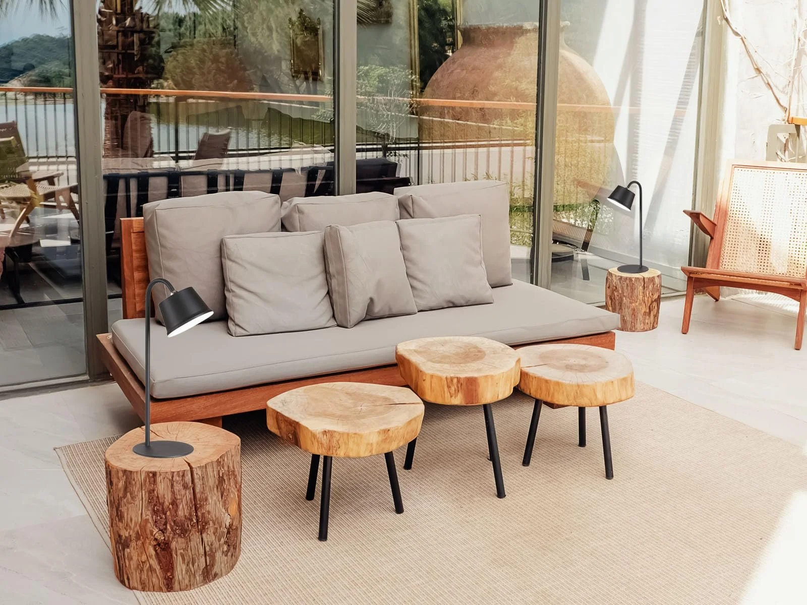 Лампа з 2 шт. 3-в-1 настільний/настінний/стельовий IP54, фото №6