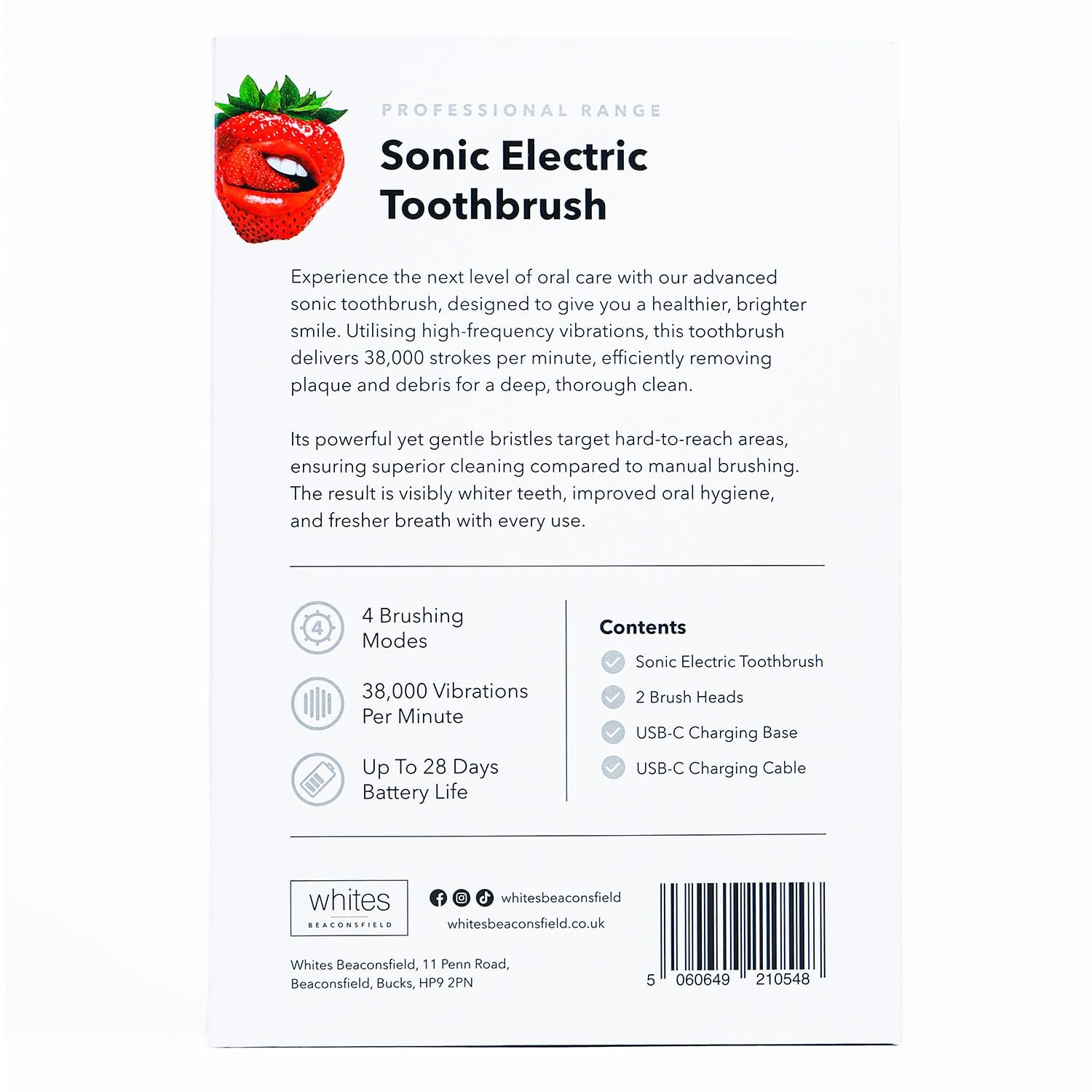Звуковая электрическая зубная щетка Whites Sonic LED, фото №3