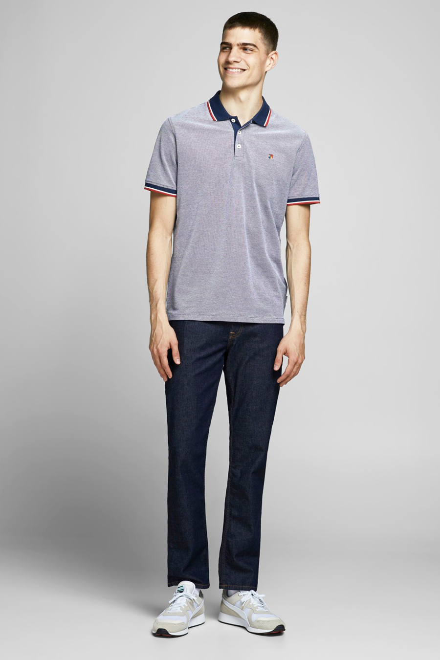 Рубашка-поло Jack&Jones JPRBLUWIN POLO SS NOOS 12169064 Mood Indigo, Серая, размер 2XL, фото №5