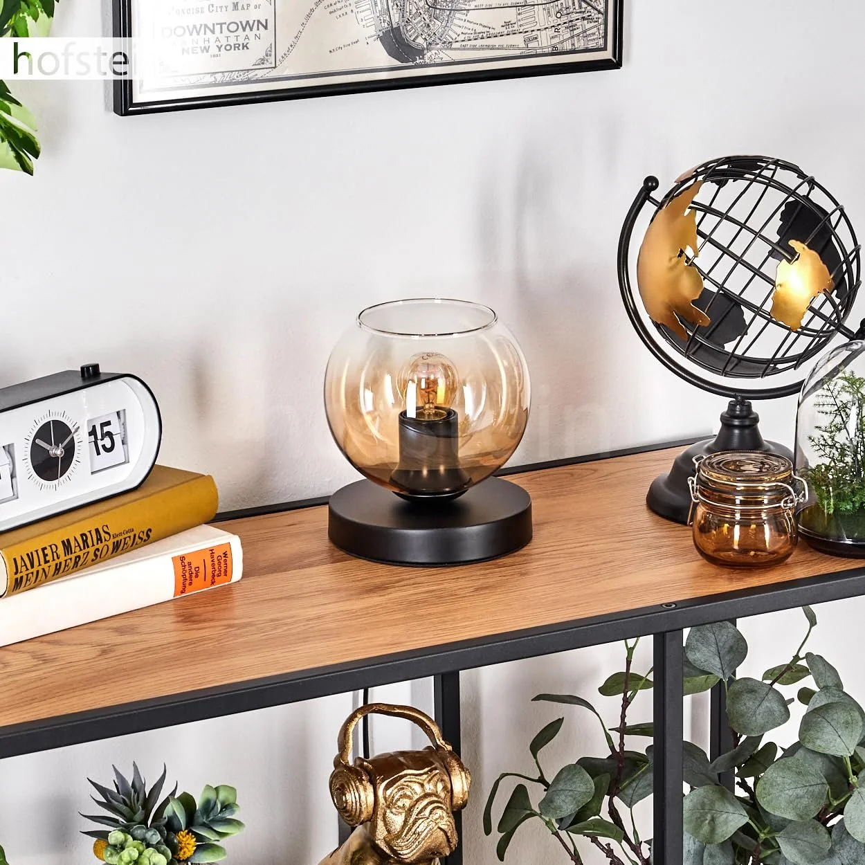 Настільна лампа Koyoto Metal/Glass Modern Retro/Vintage 15 см E27 Black/Amber/Clear, фото №3