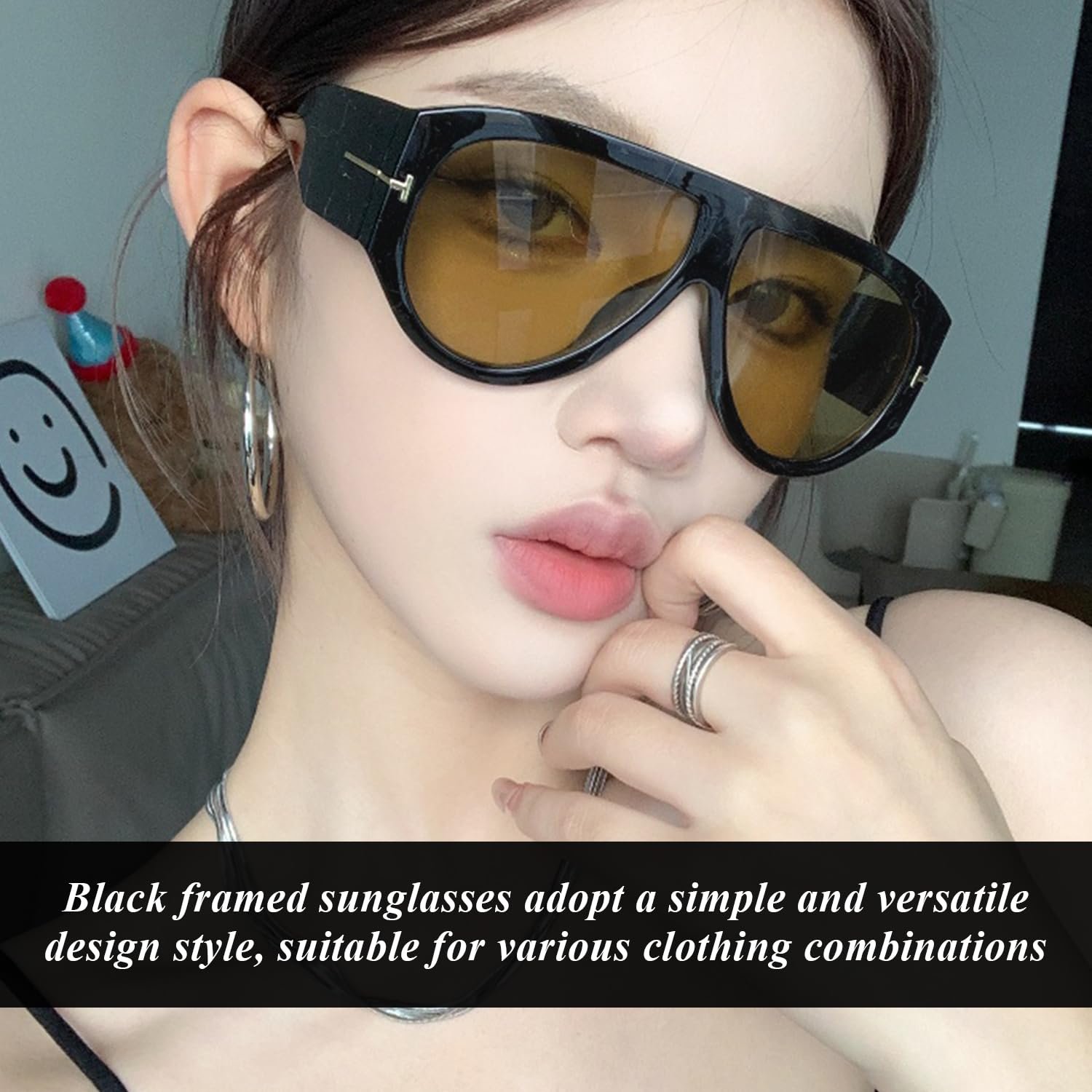 Солнцезащитные Очки RELKLYU Ретро Черный, 2 шт., фото №4 Солнцезащитные Очки RELKLYU Ретро Черный, 2 шт., фото №4