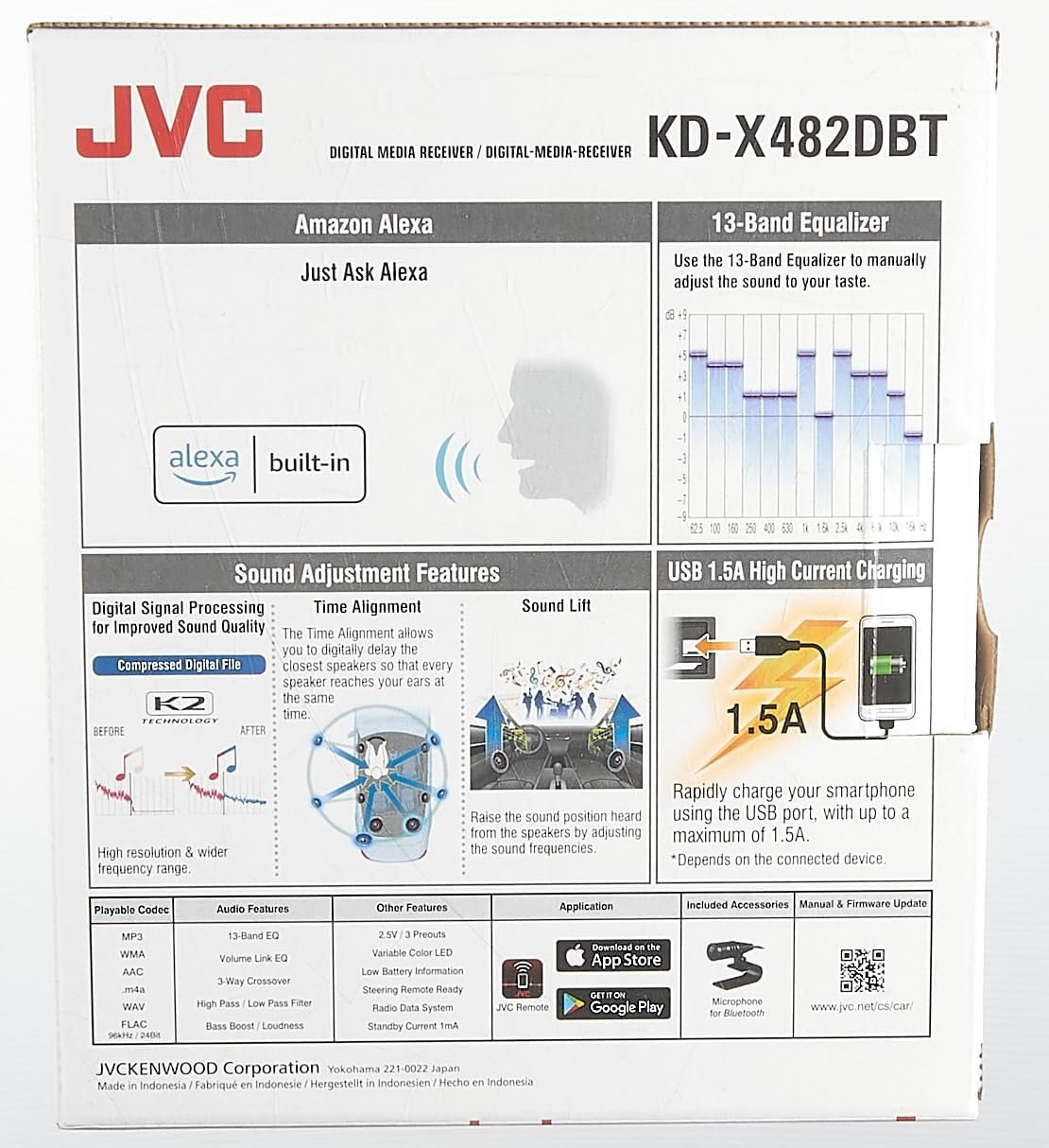 Автомагнітола JVC KD-X482DBT / Bluetooth / USB / AUX / DAB+, фото №6