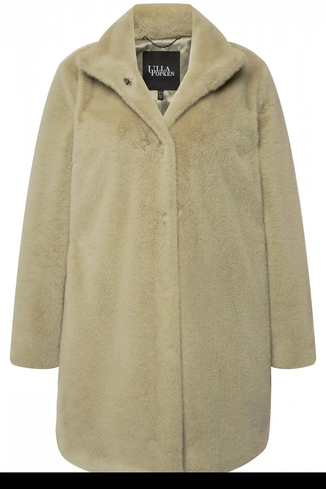 Пальто зі штучного хутра Ulla Popken з коміром-стійкою на ґудзиках 830806, фото №3