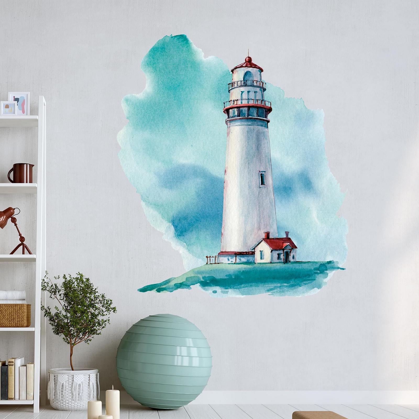 Наклейка на стіну GRAZDesign Lighthouse 34 x 30 см Blue/Red, фото №8 Наклейка на стіну GRAZDesign Lighthouse 34 x 30 см Blue/Red, фото №8