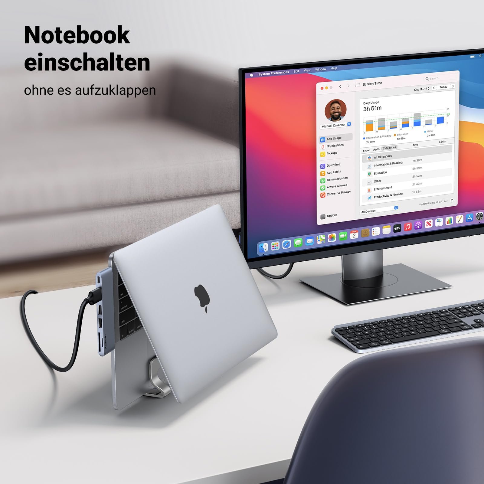 Подставка Вертикальная UGREEN Алюминиевая на 3 слота для MacBook Pro/Air, iPad, Huawei, Surface, Dell, HP и других, фото №9