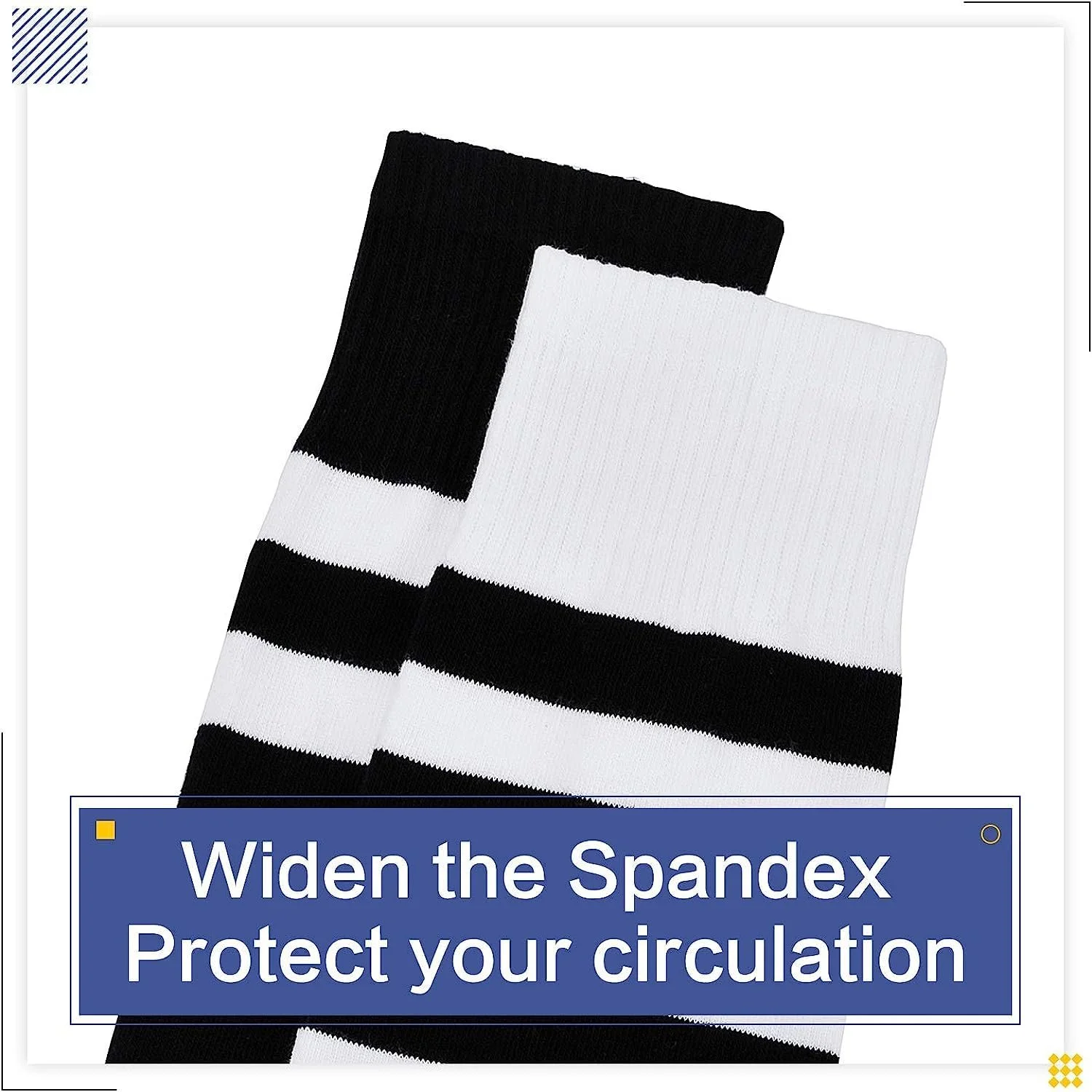 Високі шкарпетки DRESHOW Жіночі вище коліна Гетри в смужку, фото №4