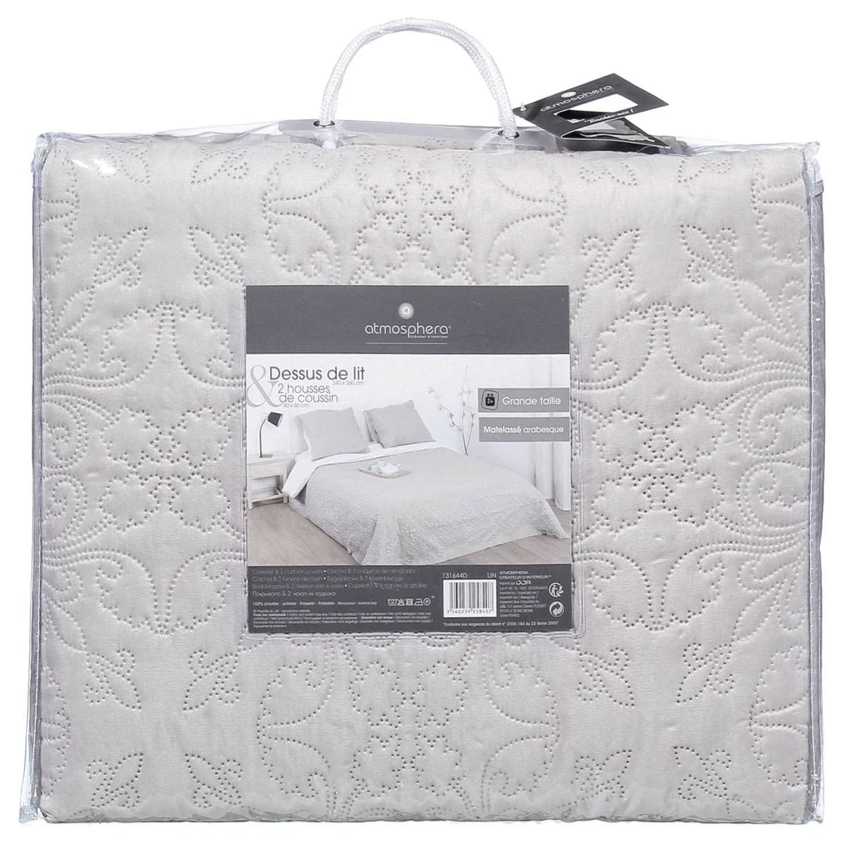 Покривало на ліжко Atmosphera Arabesque Linen 260 x 240 см Бежевий, фото №3