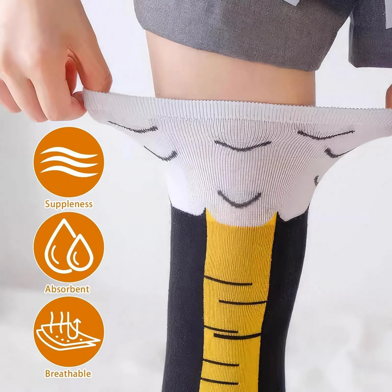 Шкарпетки з курячими лапами, Чорний, M, фото №5