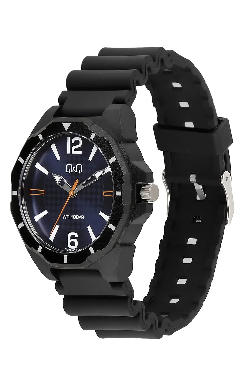Годинник Чоловічий Q&Q Силіконовий З Пряжкою 10 Bar Чорний Аналоговий Кварцовий, фото №2