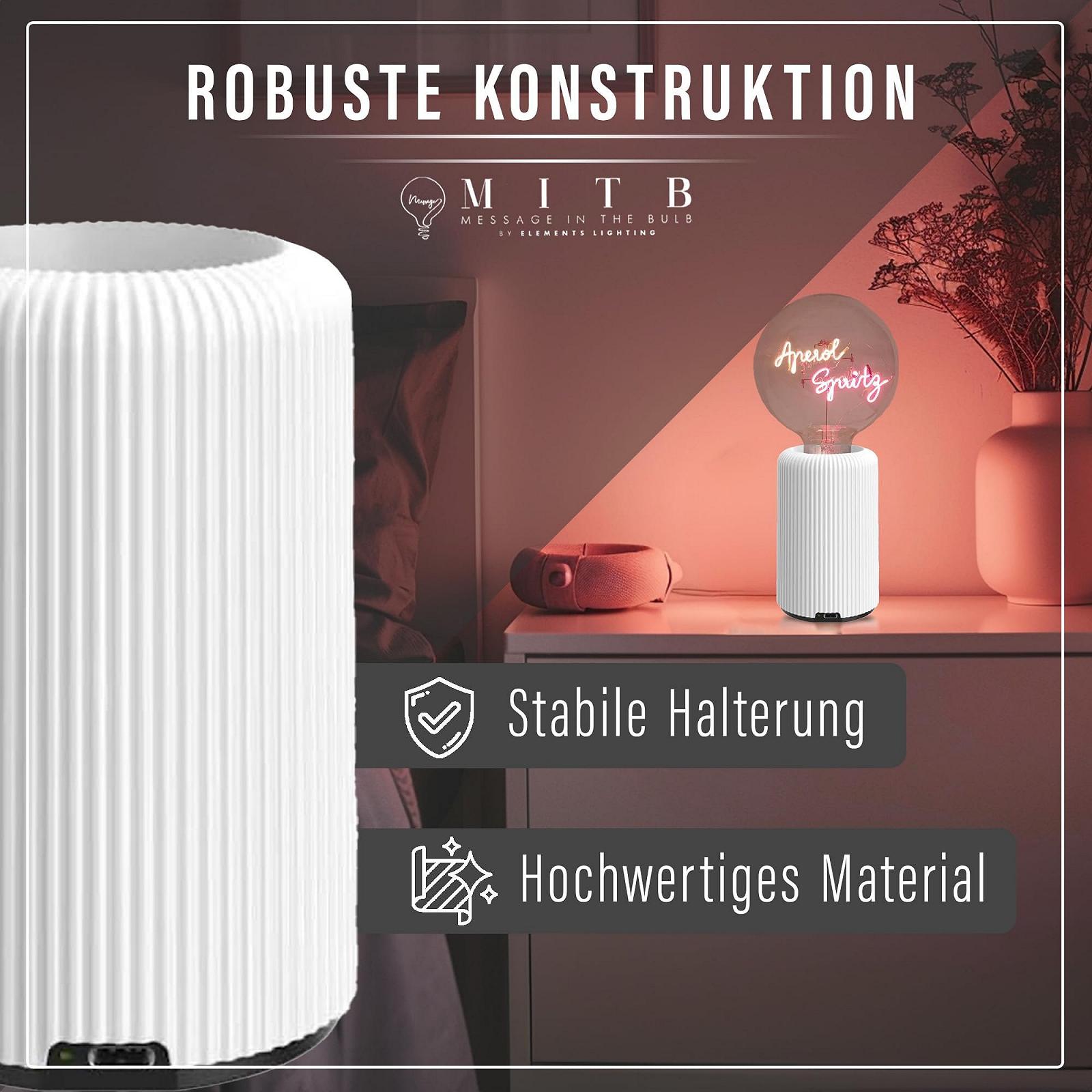 Основание для лампы Elements Lighting Fitz E27 11 см аккумуляторное Белое, фото №3