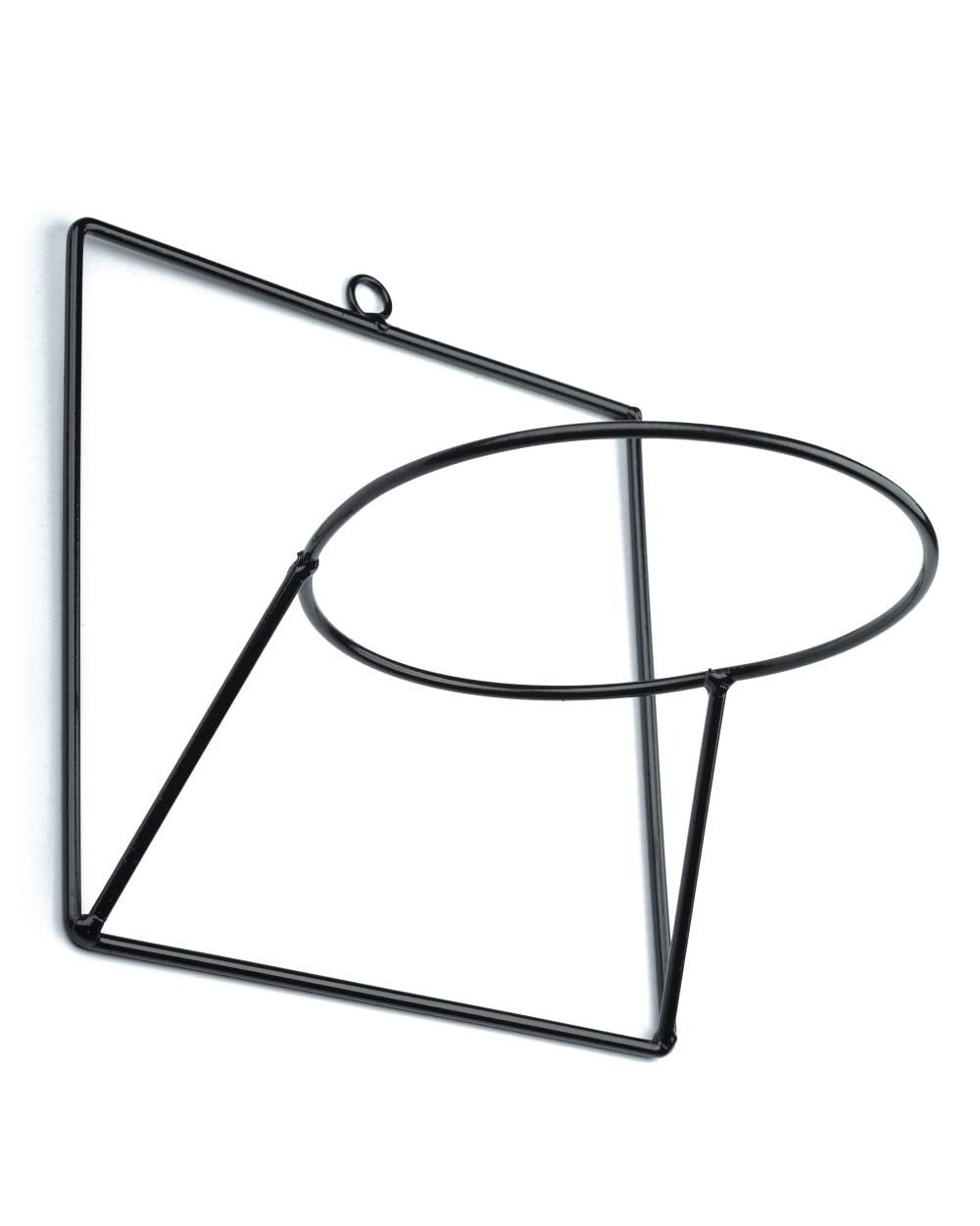 Настінний тримач для квітів HowHomely 22 см x 22 см металевий Чорний, фото №5