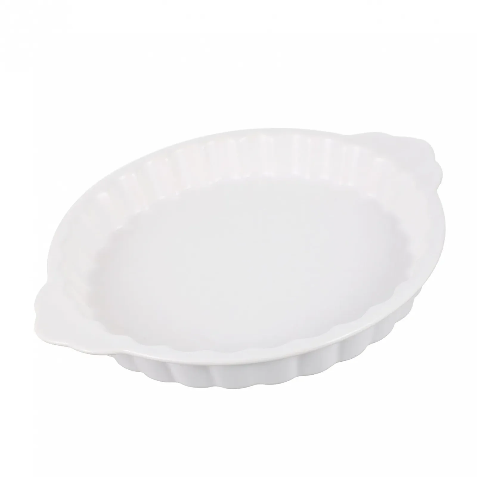 Форма для запекания Cabilock Круглая керамическая с ручками Термостойкая Белый, фото №1