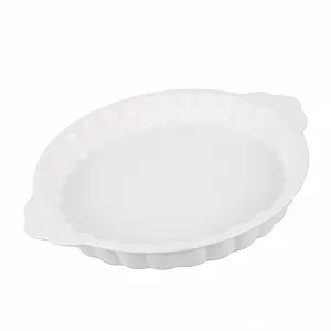 Форма для запекания Cabilock Круглая керамическая с ручками Термостойкая Белый - Фото 1