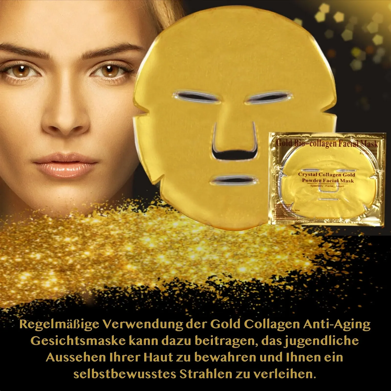 Гелева Маска для Обличчя Crystal Collagen Gold 24k Антивікова Гелева Маска (Упаковка 20 шт.), фото №5