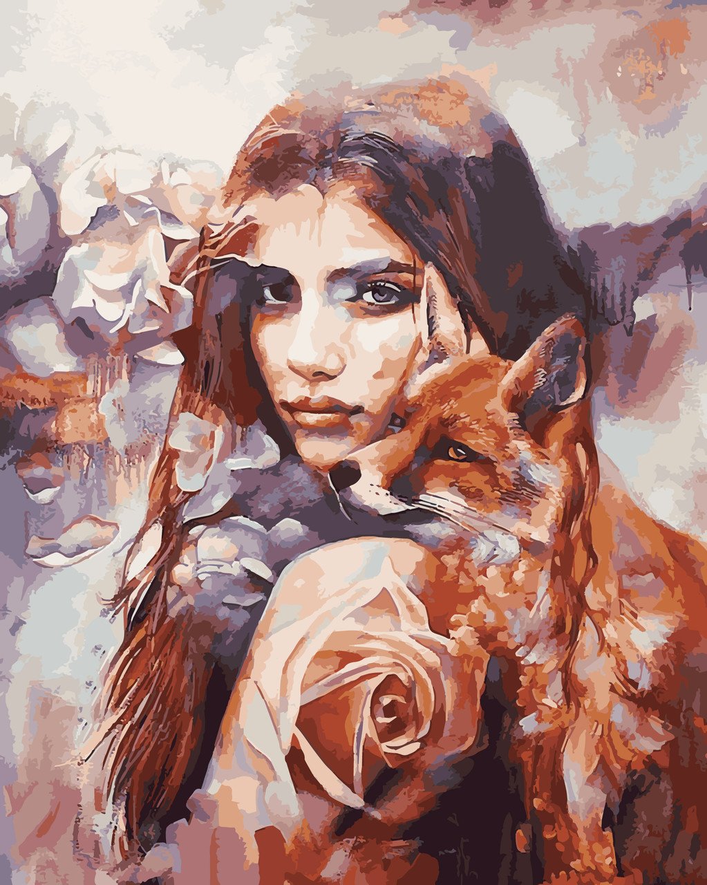 VP971 Розмальовка за номерами Лисички худ Димитра Мілан, фото №1 VP971 Розмальовка за номерами Лисички худ Димитра Мілан, фото №1