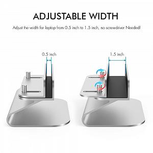 Вертикальная Подставка для Ноутбука Портативная Регулируемая Держатель для Ноутбука Алюминиевая synthetic.ua - Фото 1