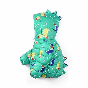 Зимняя куртка Детская стеганая куртка с динозавром Generisch, Легкая теплая куртка с карманами, На молнии, Повседневная пуховая куртка, Ветрозащитная зимняя куртка для мальчиков 90-130 synthetic.ua - Фото 1