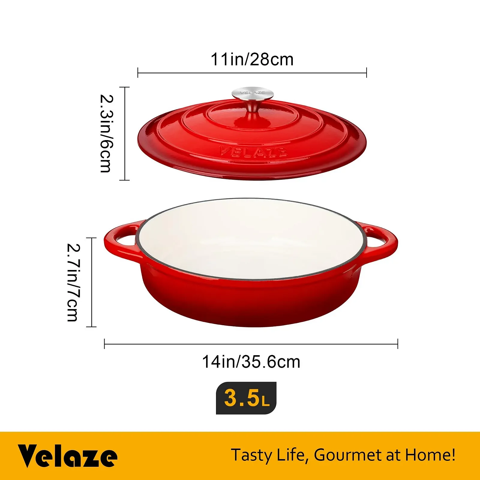 Форма для запекания Velaze Чугун Эмалевое покрытие, фото №2