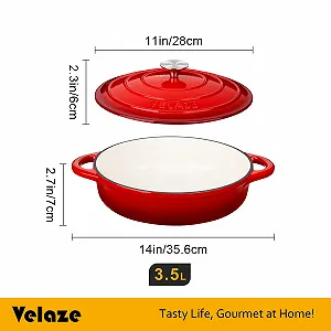 Форма для запекания Velaze Чугун Эмалевое покрытие synthetic.ua - Фото 1