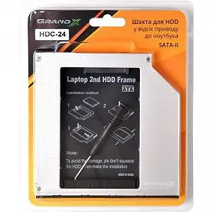 Фрейм-переходник Grand-X HDD 2.5'' to notebook 9.5 mm ODD SATA/mSATA (HDC-24) synthetic.ua - Фото 1