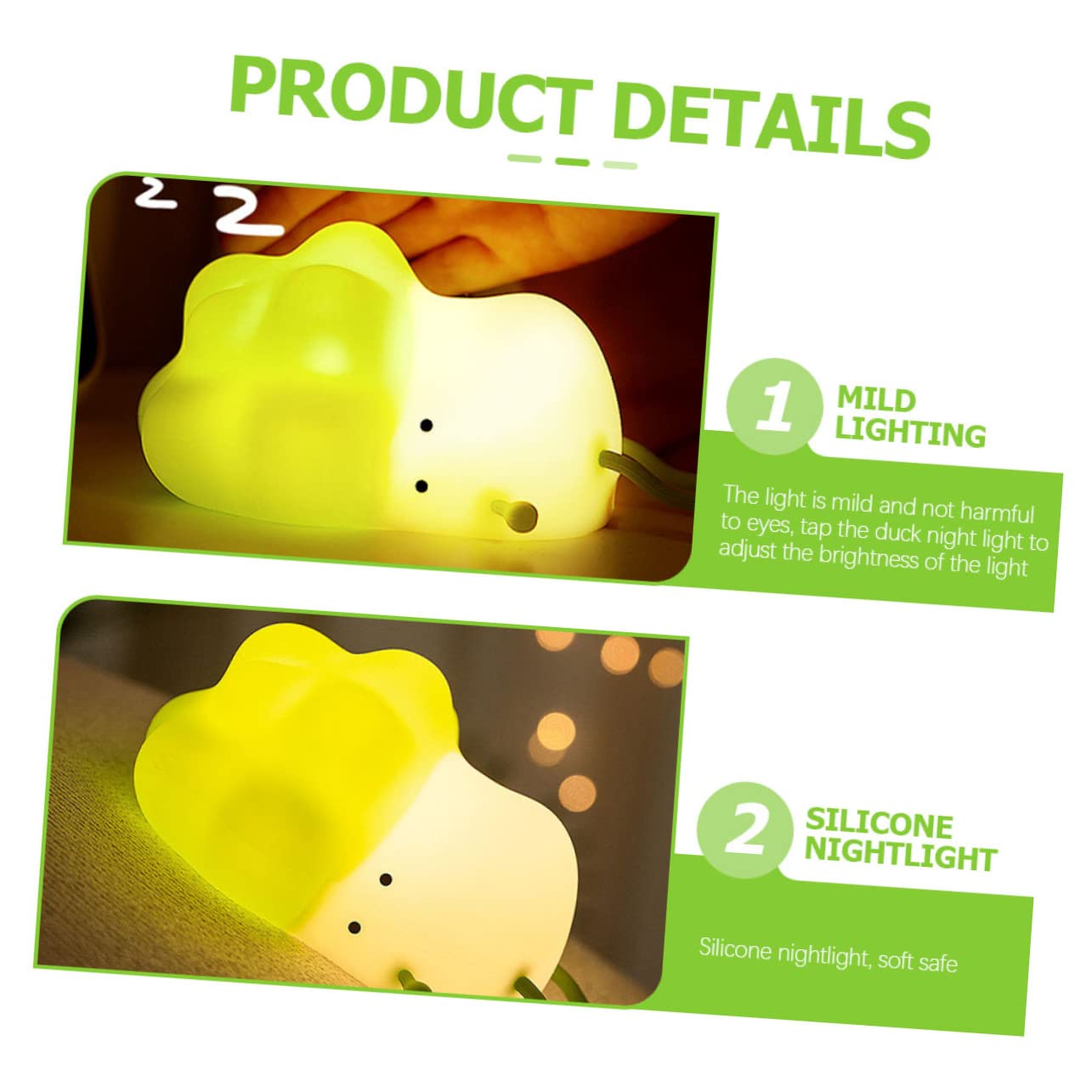 Світильник TOYANDONA USB нічник для немовлят набір з 4 шт. силіконовий білий, фото №7 Світильник TOYANDONA USB нічник для немовлят набір з 4 шт. силіконовий білий, фото №7